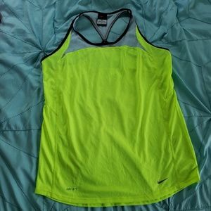 Nike neon yellow green running tank